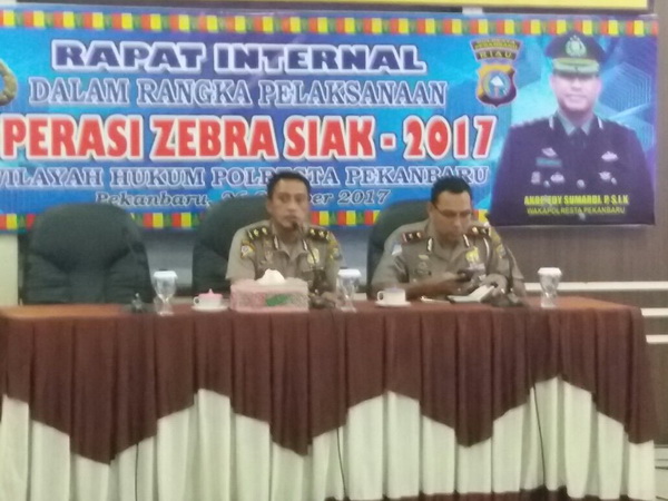 Persiapan Operasi Zebra Siak 2017, Polresta Gelar Rapat